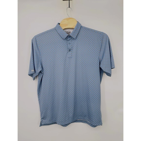 Straight Down‎ Performance Golf  Polo Shirt AOP Blue 2XL Baby Blue floral print - Picture 4 of 13